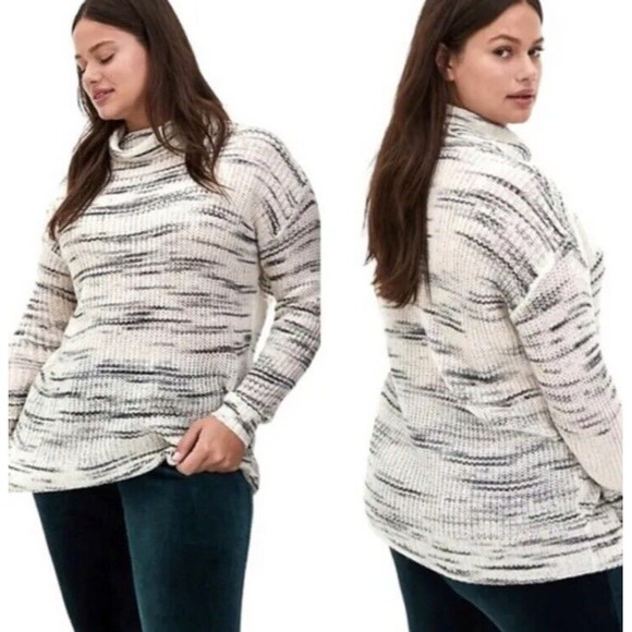 Torrid Ivory Space Dye Turtleneck Sweater Size 1X - Picture 1 of 7